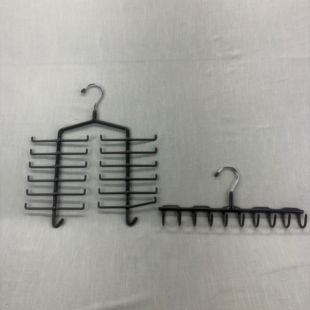 Unbranded Closet Organizer Set OS Tiered & Horizontal Black Non-Slip Hooks